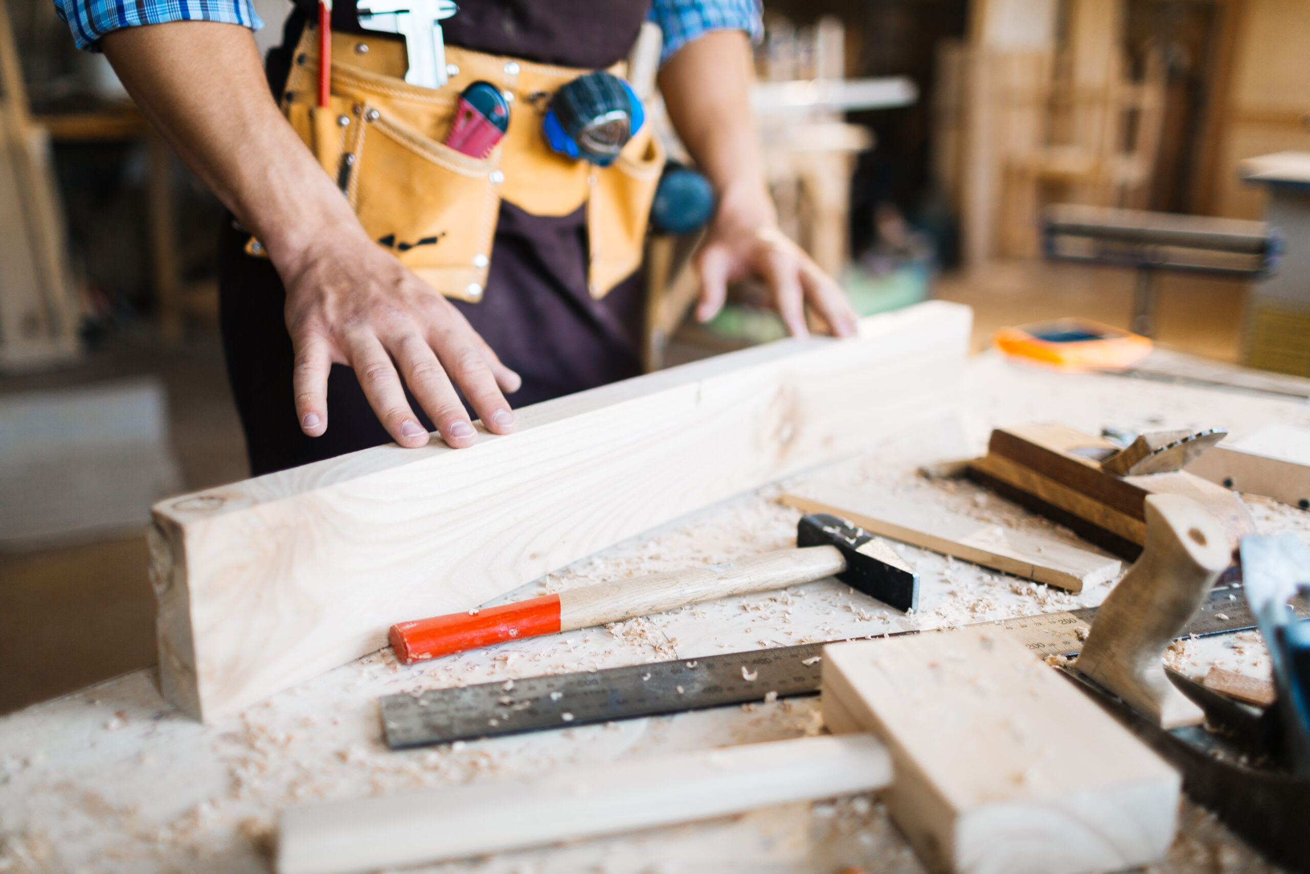 Carpentry Services examining quality of wooden board