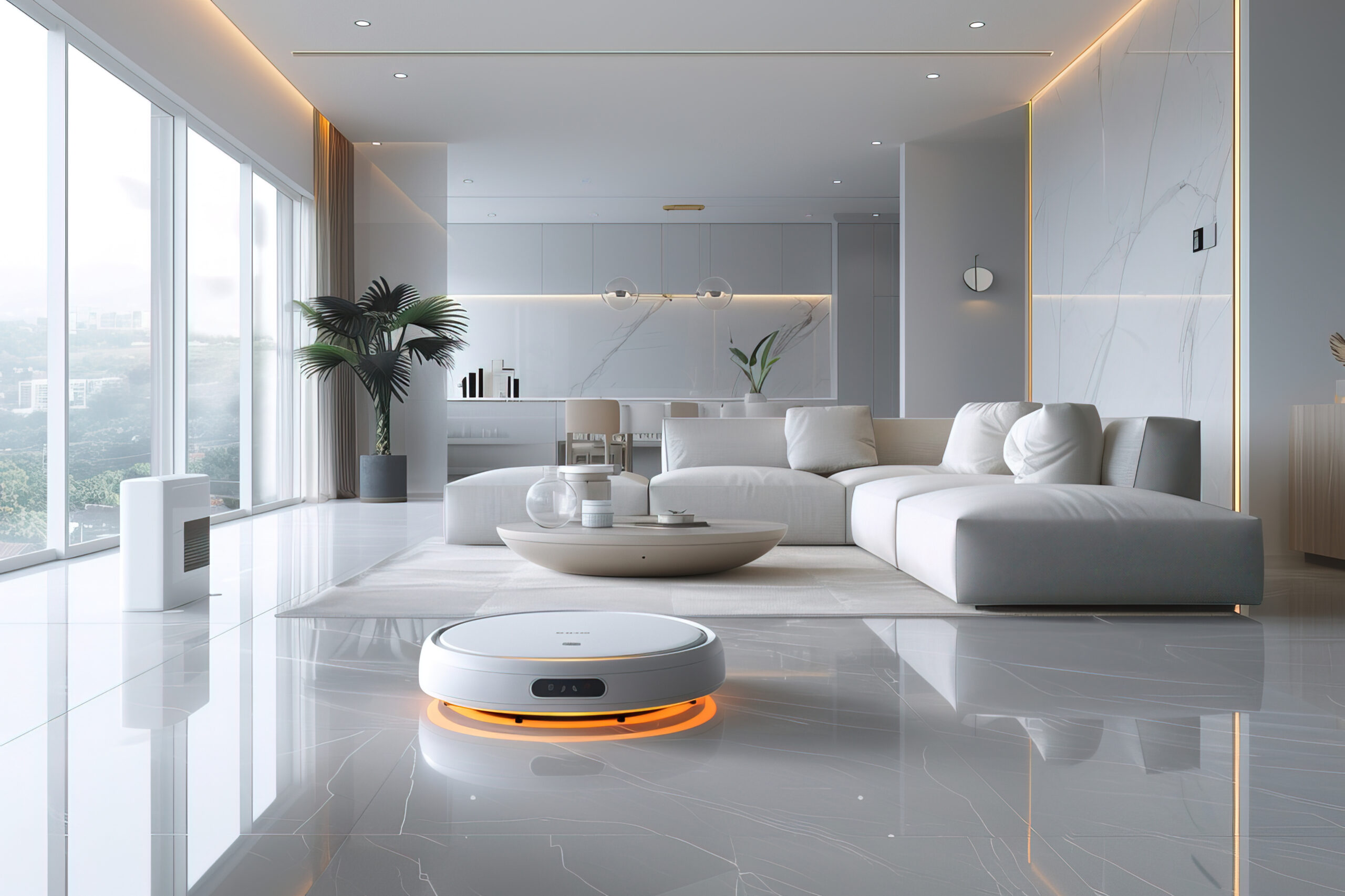Interior Workout Services neon robot vacuum cleaner